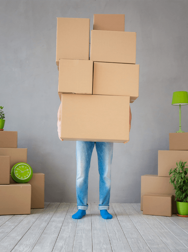 Cartons préparés pour un déménagement professionnel